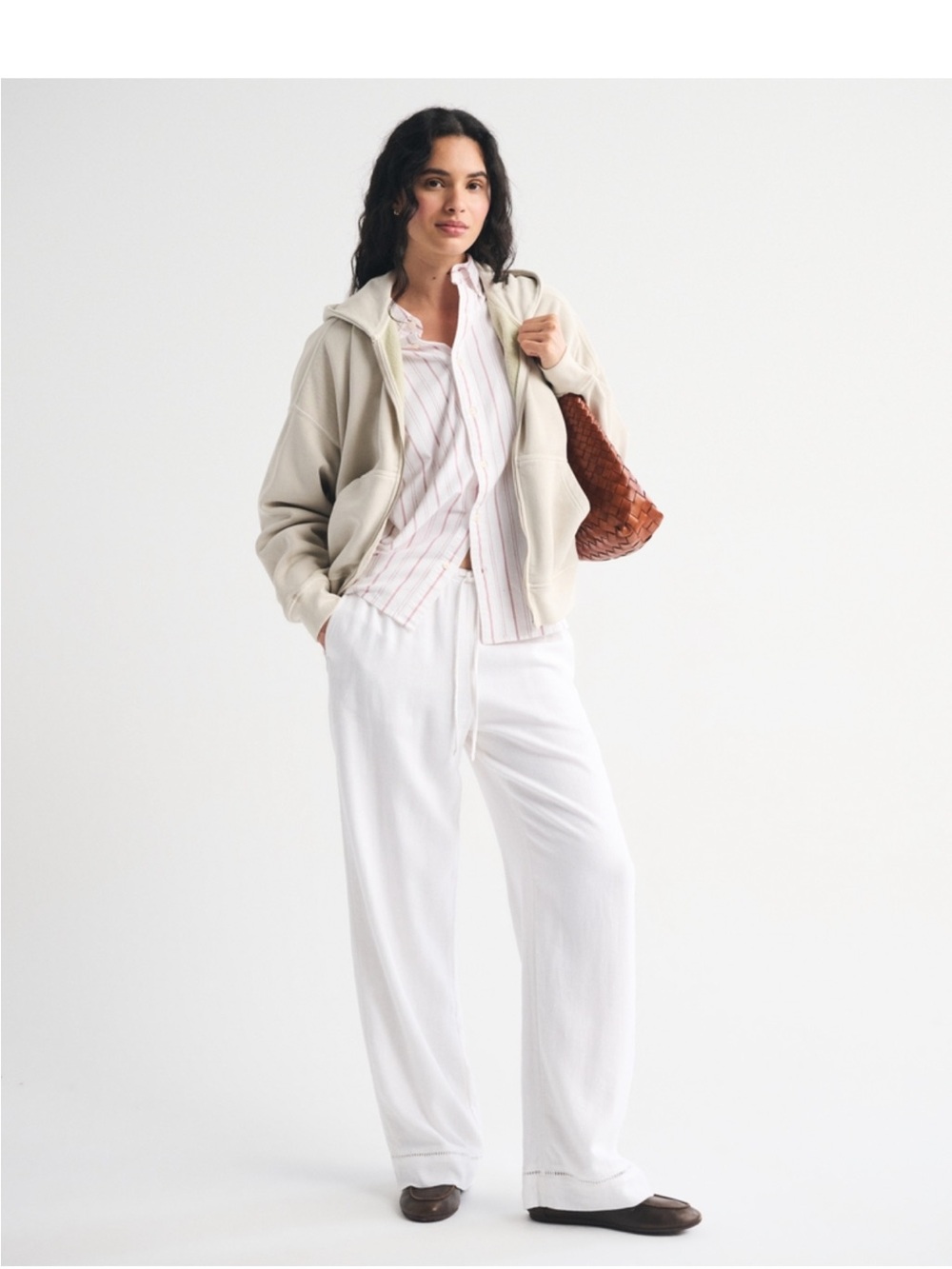 Abercrombie & Fitch Linen Blend Wide Leg Pull On Pant. XL LONG